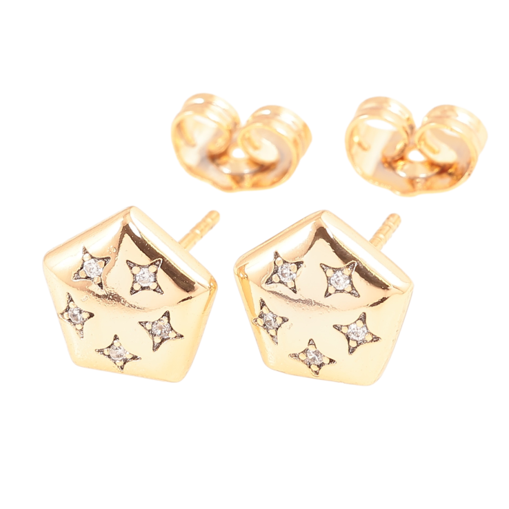 Сережки Xuping Позолота 18K пусети «П'ятикутники з візерунком зірки» фото №13