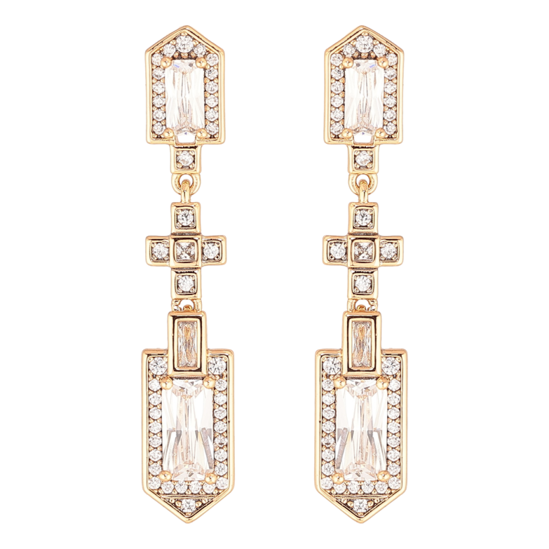 Сережки Xuping Позолота 18K пусети «Кристальні підвіски» фото №1 Сережки Xuping Позолота 18K пусети «Кристальні підвіски» фото №1