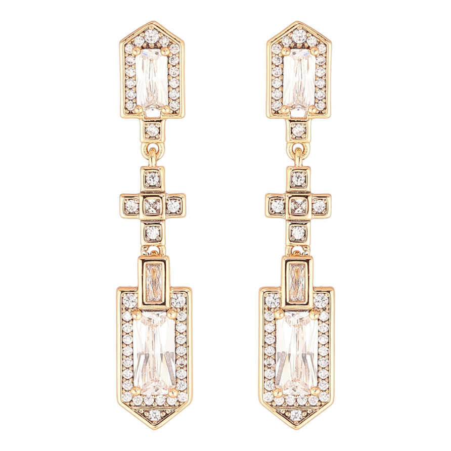 Сережки Xuping Позолота 18K пусети «Кристальні підвіски» фото №1 Сережки Xuping Позолота 18K пусети «Кристальні підвіски» фото №1