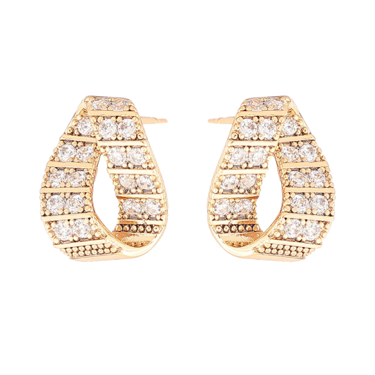 Сережки Xuping Позолота 18K пусети «Петельки з кристалами» фото №23