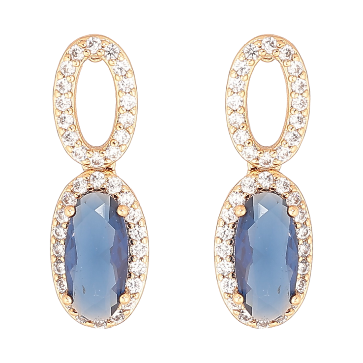 Сережки Xuping Позолота 18K пусети «Підвіски з синіми кристалами» фото №9