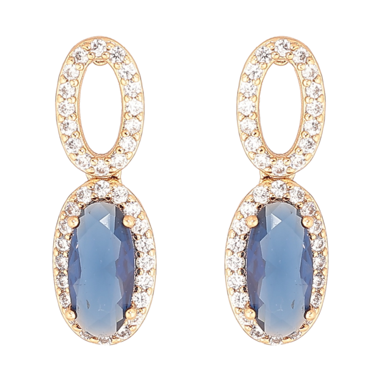 Серьги Xuping Позолота 18K пусеты Подвески с синими кристаллами фото №1