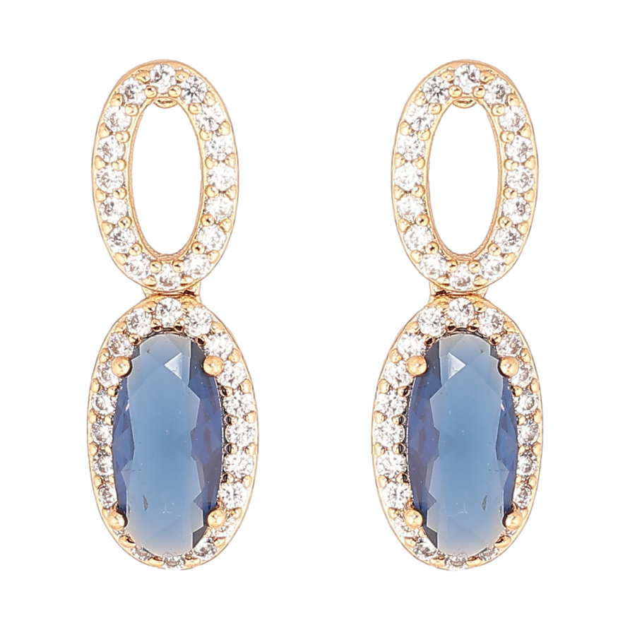 Сережки Xuping Позолота 18K пусети «Підвіски з синіми кристалами» фото №1 Сережки Xuping Позолота 18K пусети «Підвіски з синіми кристалами» фото №1