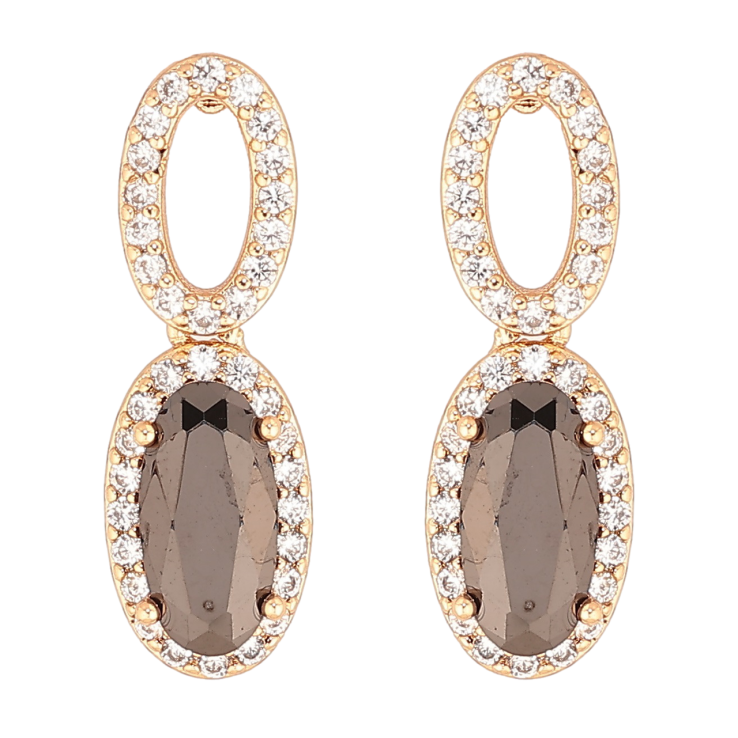 Сережки Xuping Позолота 18K пусети «Підвіски з чорними кристалами» фото №8