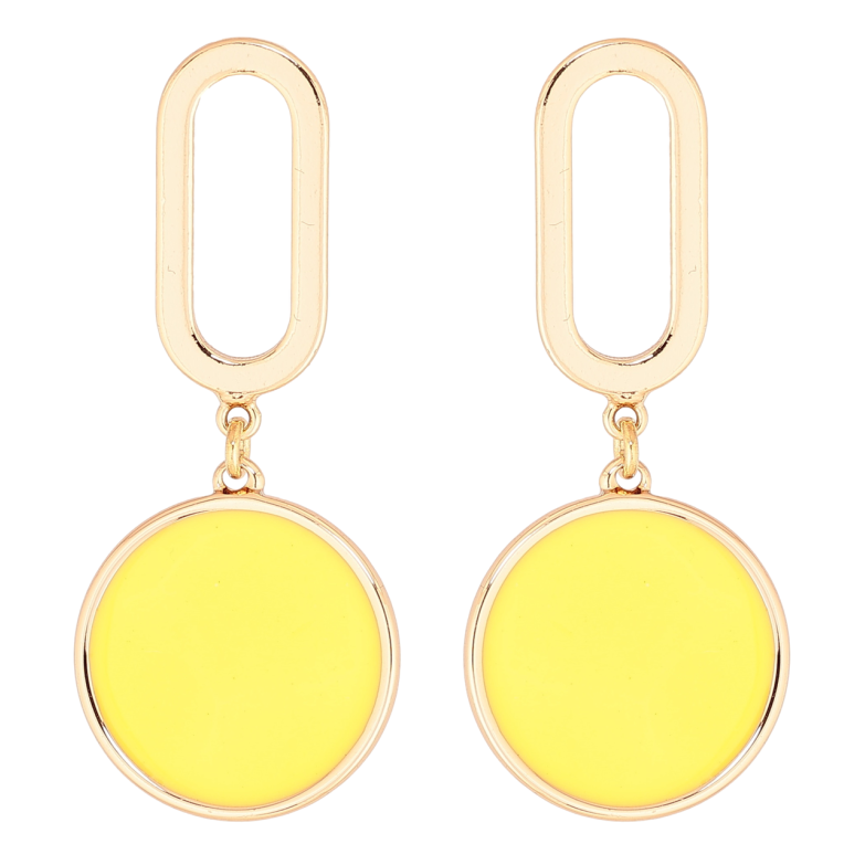 Сережки Xuping Позолота 18K пусети «Підвіски з жовтою емаллю» фото №3