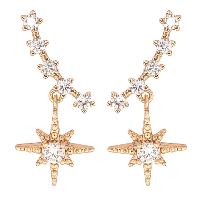 Серьги Xuping Позолота 18K пусеты Звездное сияние фото №1 Серьги Xuping Позолота 18K пусеты Звездное сияние фото №1