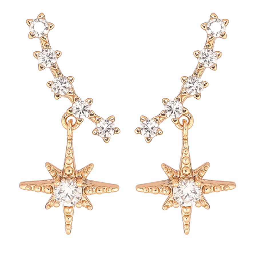 Серьги Xuping Позолота 18K пусеты Звездное сияние фото №1 Серьги Xuping Позолота 18K пусеты Звездное сияние фото №1