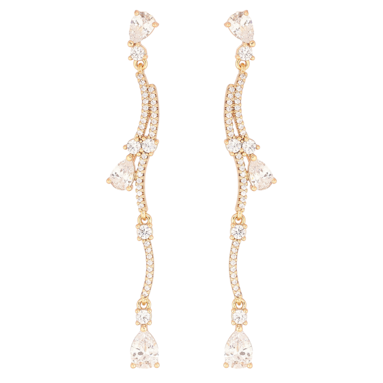 Серьги Xuping Позолота 18K пусеты Кристальные подвески фото №1