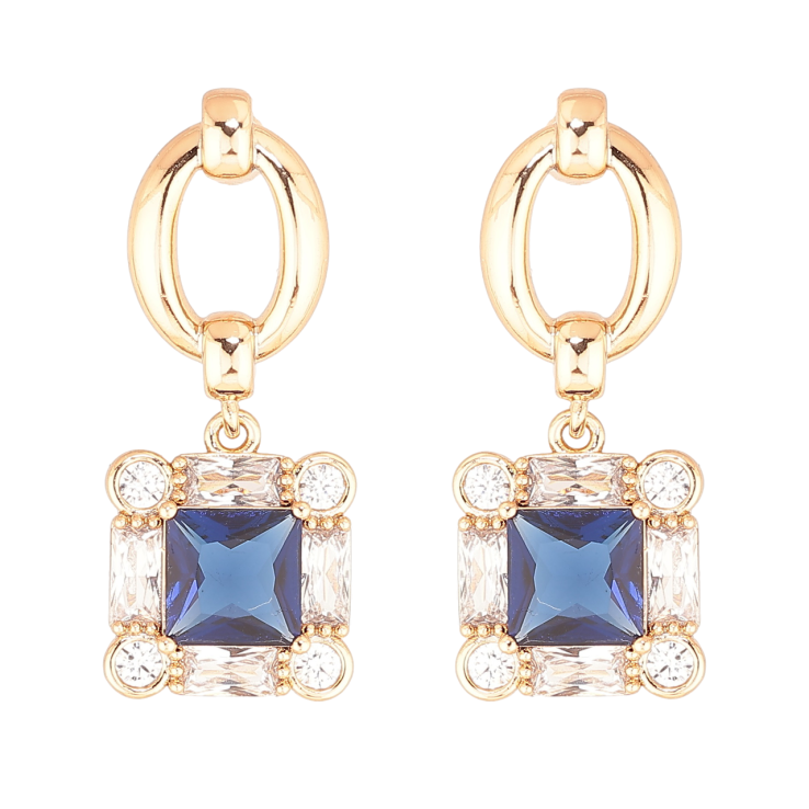 Сережки Xuping Позолота 18K пусети «Декоративні підвіски з синіми кристалами» фото №18