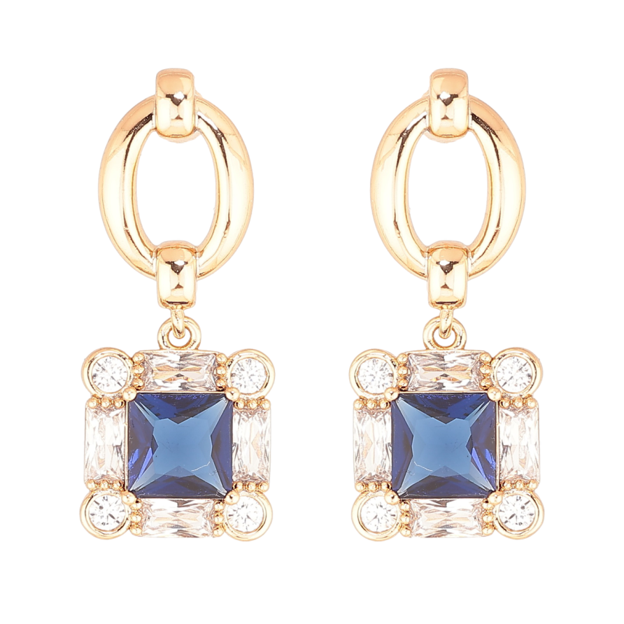 Сережки Xuping Позолота 18K пусети «Декоративні підвіски з синіми кристалами» фото №1 Сережки Xuping Позолота 18K пусети «Декоративні підвіски з синіми кристалами» фото №1