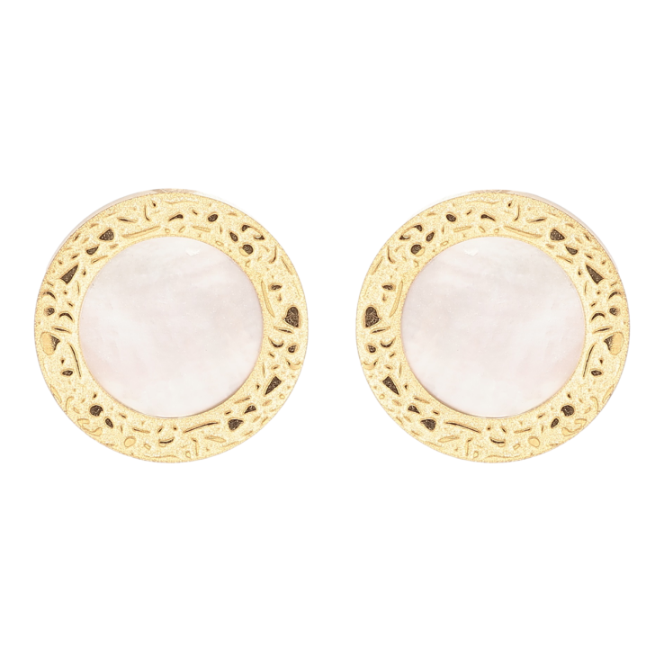 Сережки Xuping TTM Stainless Steel колір 14К пусети «Кола з перламутровими вставками» фото №11