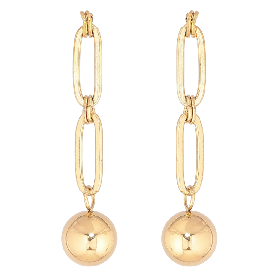 Сережки Xuping TTM Stainless Steel колір 14К пусети «Підвіски з кульками» фото №1