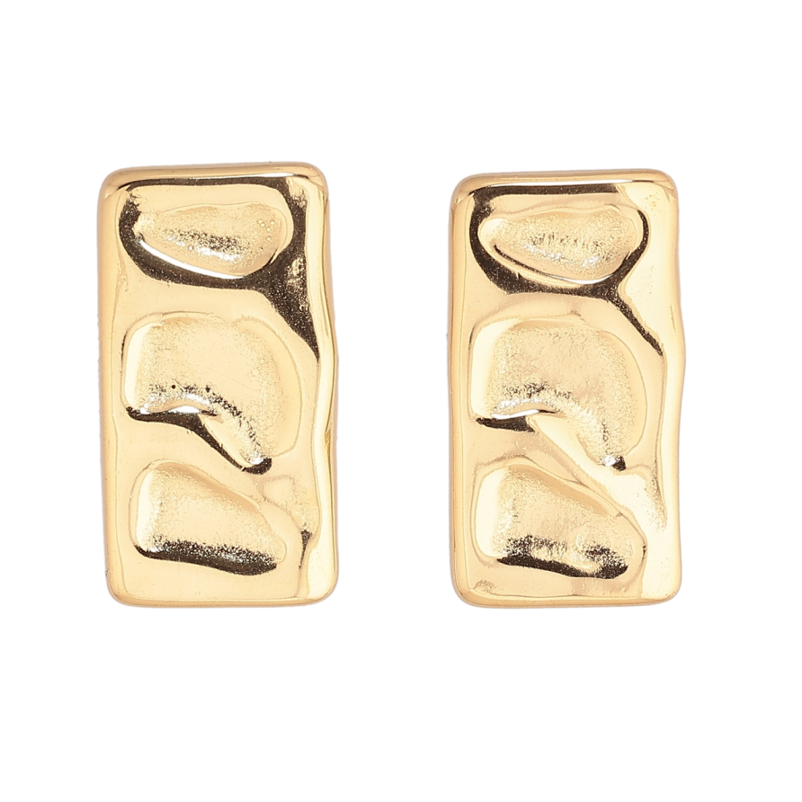 Сережки Xuping TTM Stainless Steel колір 14К пусети «Декоративні прямокутники» фото №1