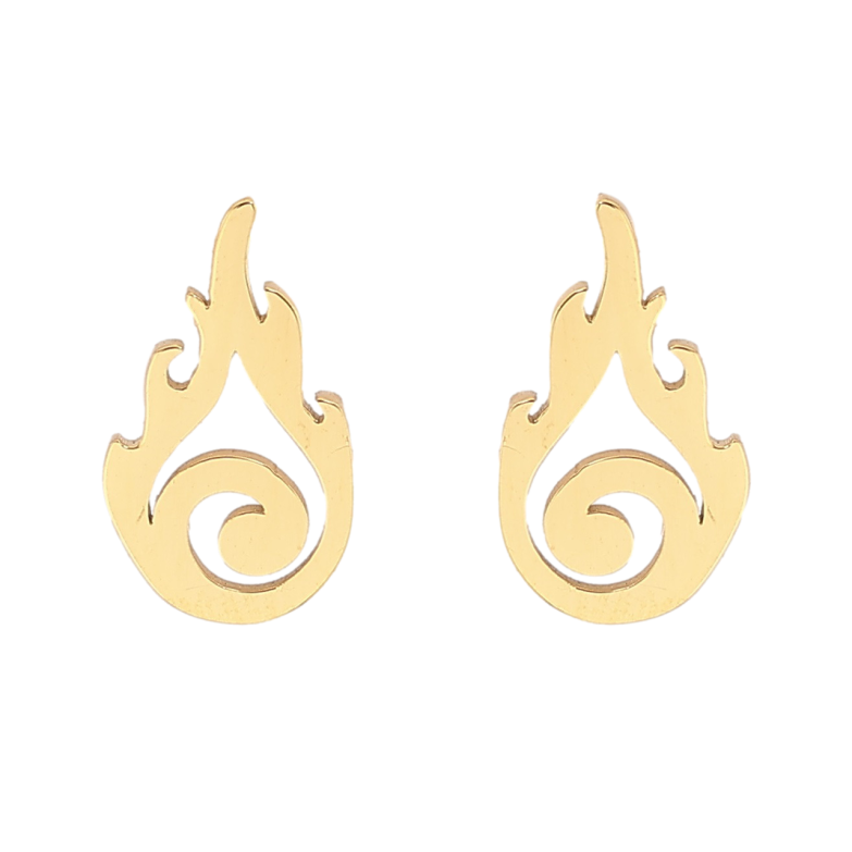 Сережки Xuping TTM Stainless Steel колір 14К пусети «Полум'я» фото №1