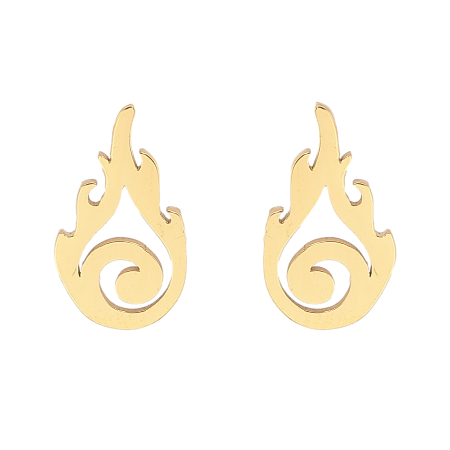 Сережки Xuping TTM Stainless Steel колір 14К пусети «Полум'я» фото №1