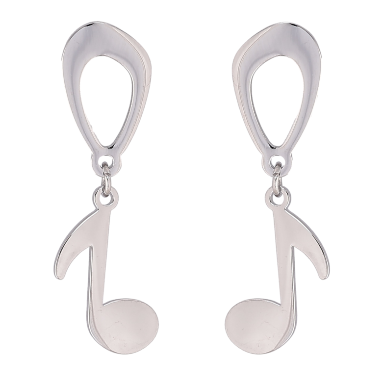 Сережки Xuping TTM Stainless Steel колір Родій пусети «Ноти» фото №18