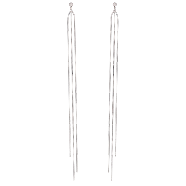 Сережки Xuping TTM Stainless Steel колір Родій пусети «Підвіски з ланцюжків» фото №6