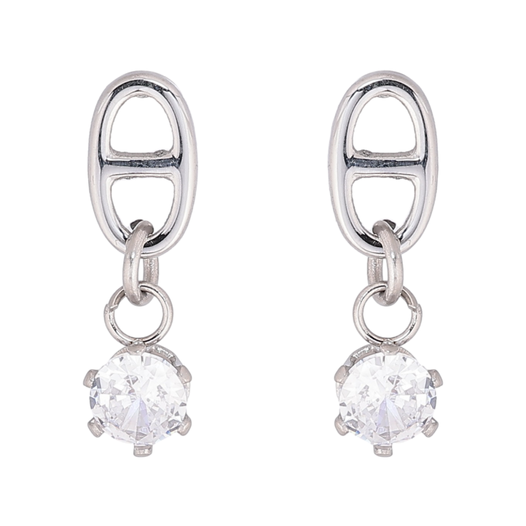 Сережки Xuping TTM Stainless Steel колір Родій пусети «Декоративні підвіски з кристалами» фото №10