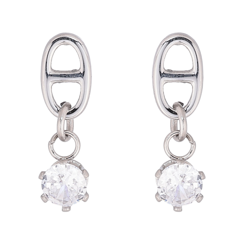 Сережки Xuping TTM Stainless Steel колір Родій пусети «Декоративні підвіски з кристалами» фото №1