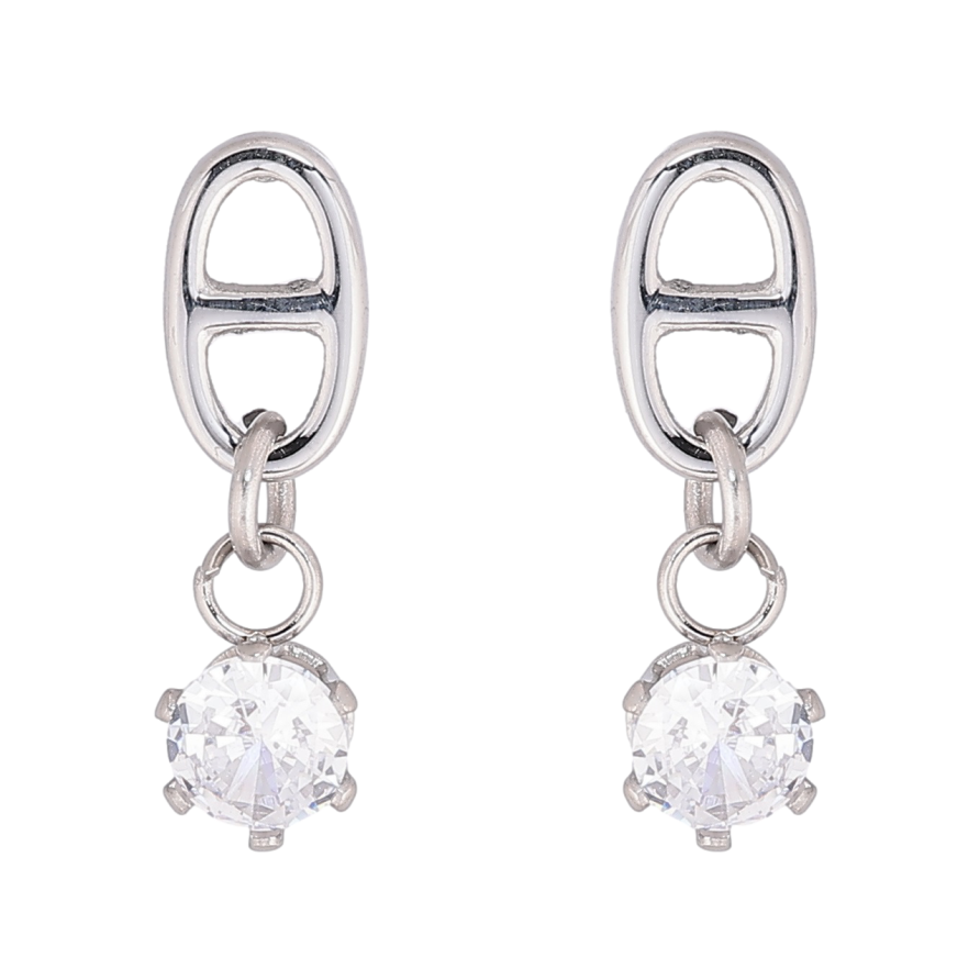 Сережки Xuping TTM Stainless Steel колір Родій пусети «Декоративні підвіски з кристалами» фото №1