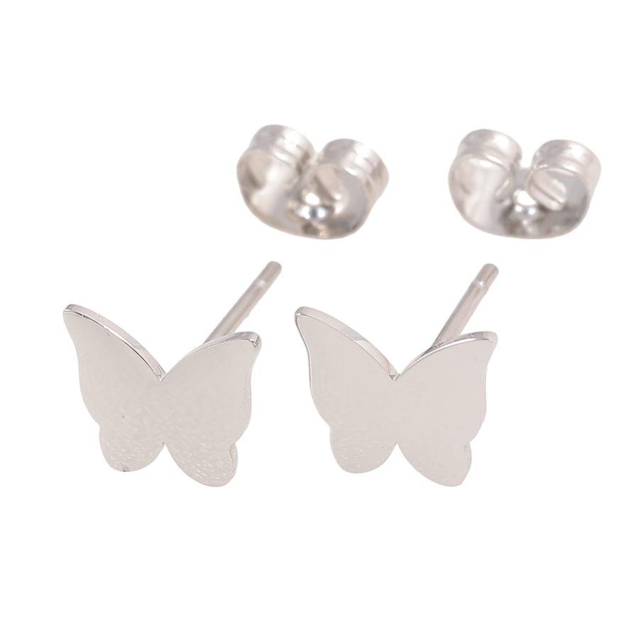 Сережки Xuping TTM Stainless Steel колір Родій пусети «Метелики» фото №1