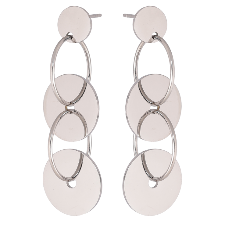 Сережки Xuping TTM Stainless Steel колір Родій пусети «Декоративні підвіски» фото №9