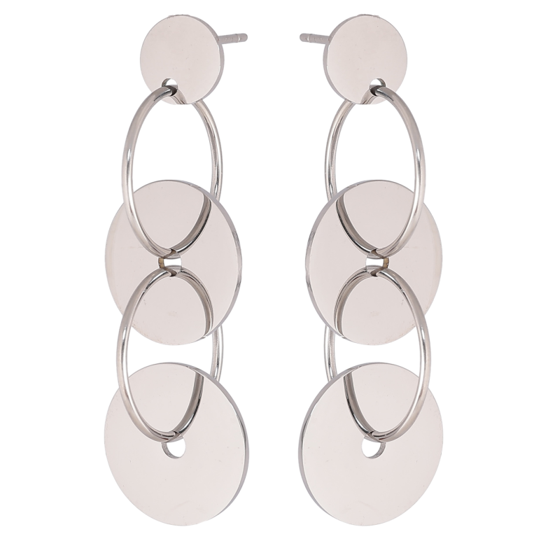 Серьги Xuping TTM Stainless Steel цвет Родий пусеты Декоративные подвески фото №6