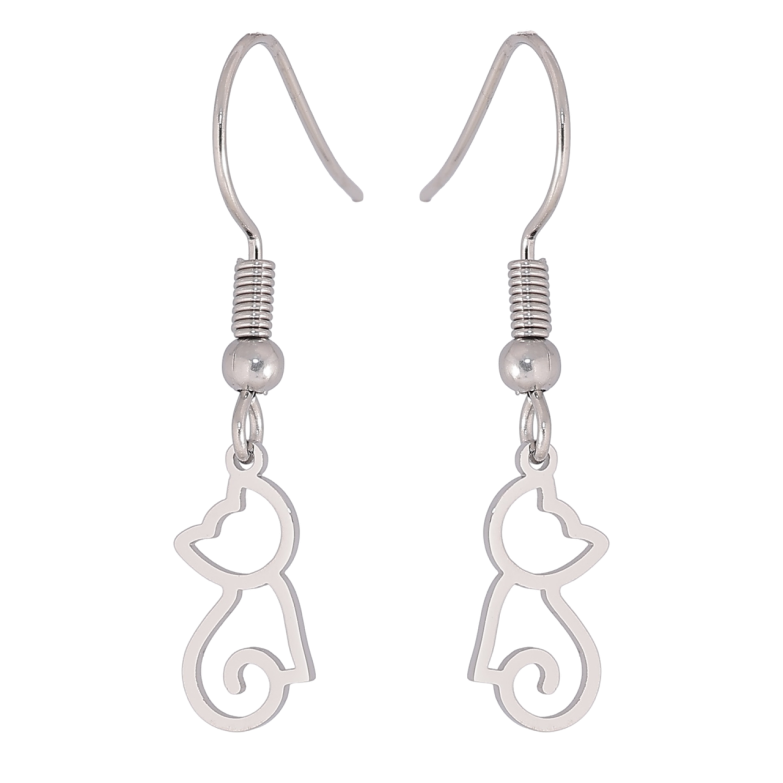 Серьги Xuping TTM Stainless Steel цвет Родий французский замок Котики фото №18