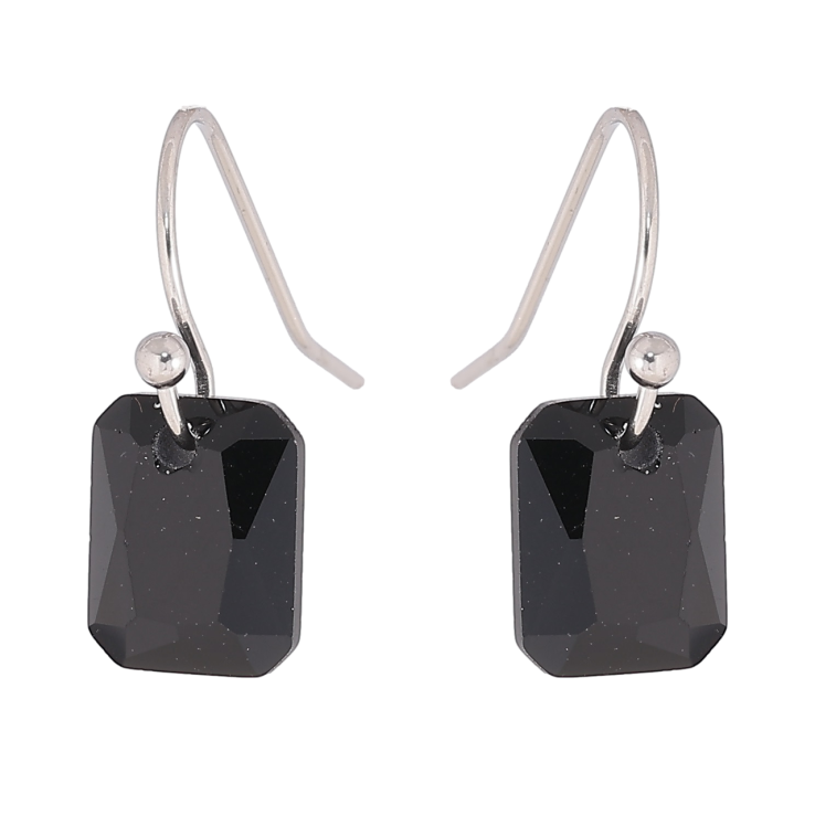 Сережки Xuping TTM Stainless Steel колір Родій французький замок «Чорні кристали» фото №9 Сережки Xuping TTM Stainless Steel колір Родій французький замок «Чорні кристали» фото №9