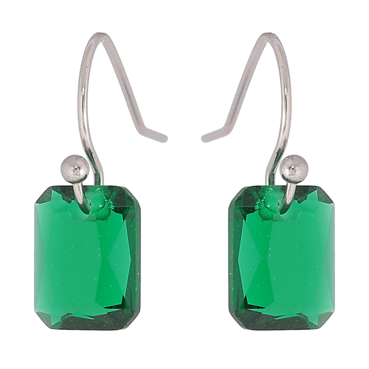 Сережки Xuping TTM Stainless Steel колір Родій французький замок «Зелені кристали» фото №19 Сережки Xuping TTM Stainless Steel колір Родій французький замок «Зелені кристали» фото №19