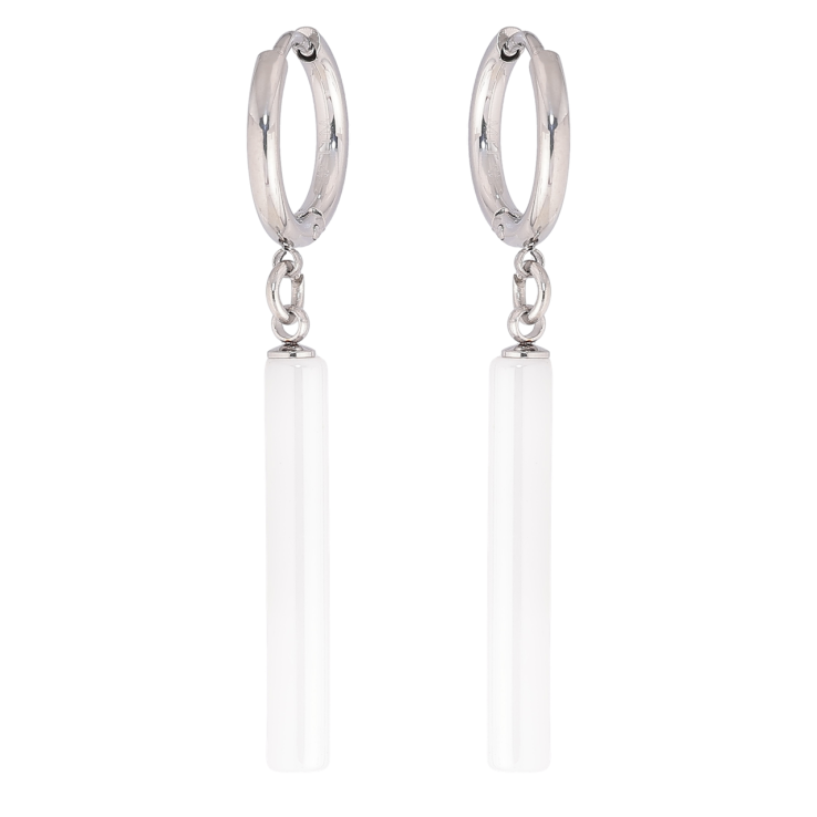 Серьги Xuping TTM Stainless Steel цвет Родий подвески на колечках Подвески из белой керамики фото №13