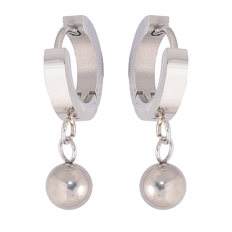 Серьги Xuping TTM Stainless Steel цвет Родий подвески на колечках Шарики, ø 6мм фото №1