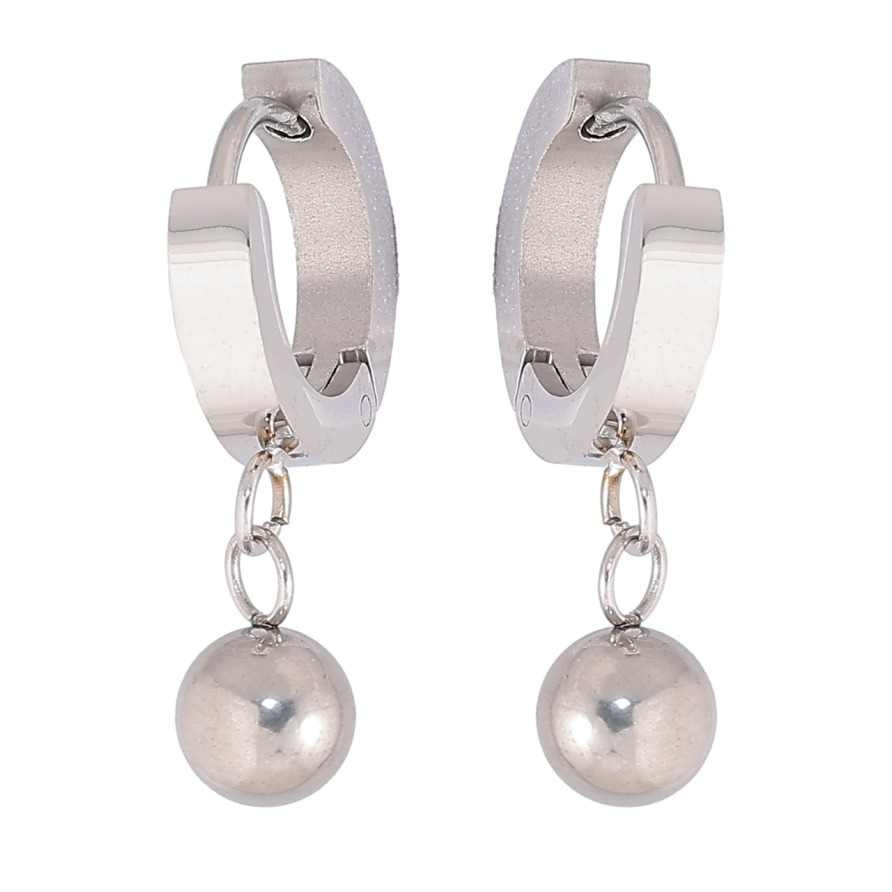 Серьги Xuping TTM Stainless Steel цвет Родий подвески на колечках Шарики, ø 6мм фото №1