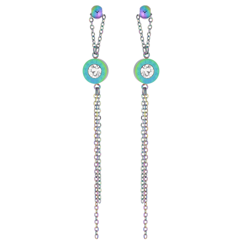 Сережки Xuping TTM Stainless Steel колір Хамелеон пусети «Декоративні підвіски» фото №10