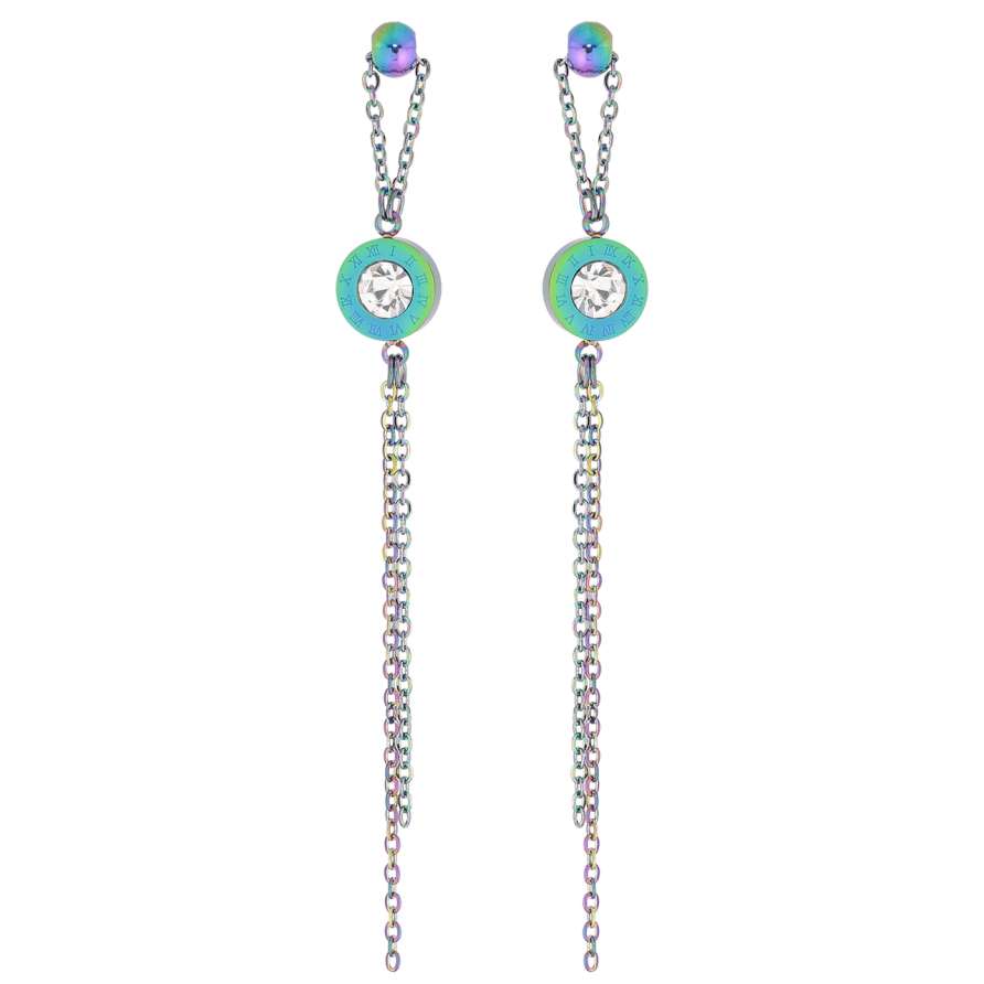Сережки Xuping TTM Stainless Steel колір Хамелеон пусети «Декоративні підвіски» фото №1