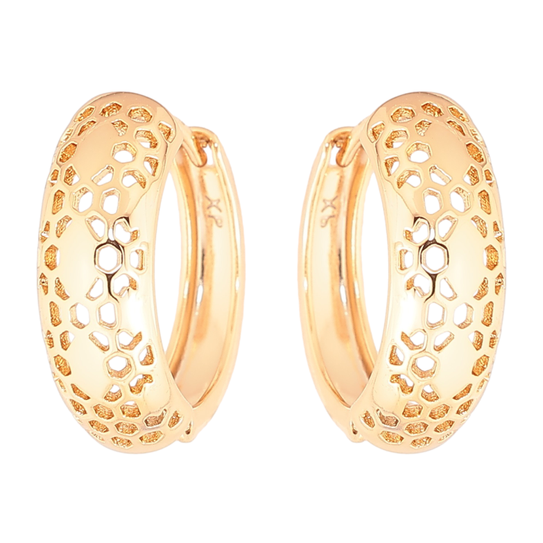 Сережки Xuping Позолота 18K колечка «Різьблений візерунок» фото №1
