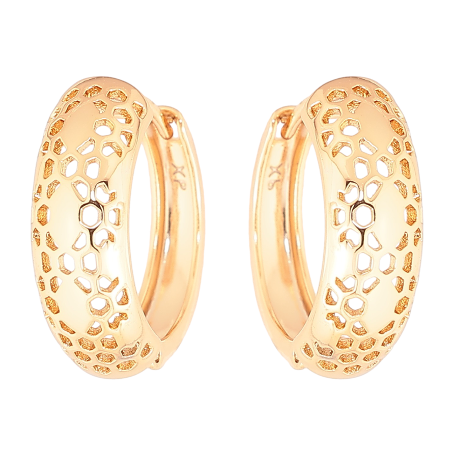 Серьги Xuping Позолота 18K колечки Резной узор фото №1