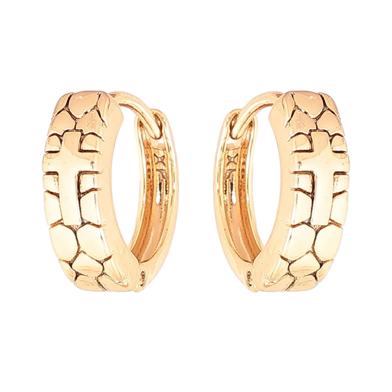 Серьги Xuping Позолота 18K колечки Узор Крестик фото №2