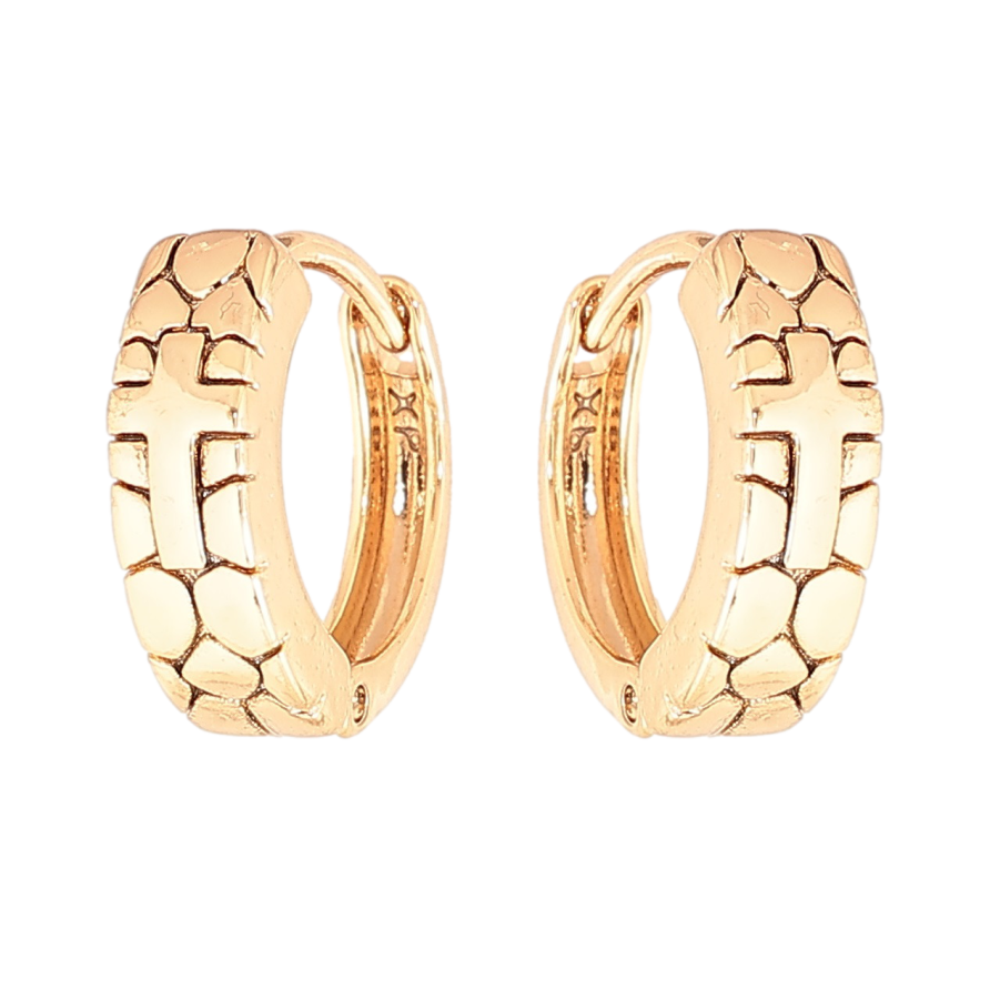 Серьги Xuping Позолота 18K колечки Узор Крестик фото №1