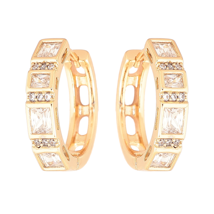 Сережки Xuping Позолота 18K колечка «Інкрустація кристалами» фото №21