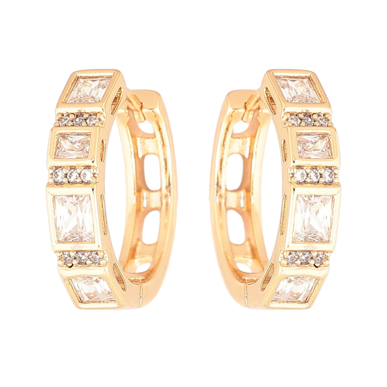 Сережки Xuping Позолота 18K колечка «Інкрустація кристалами» фото №1