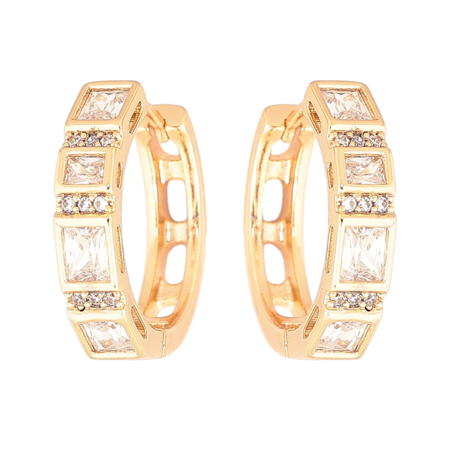 Сережки Xuping Позолота 18K колечка «Інкрустація кристалами» фото №1