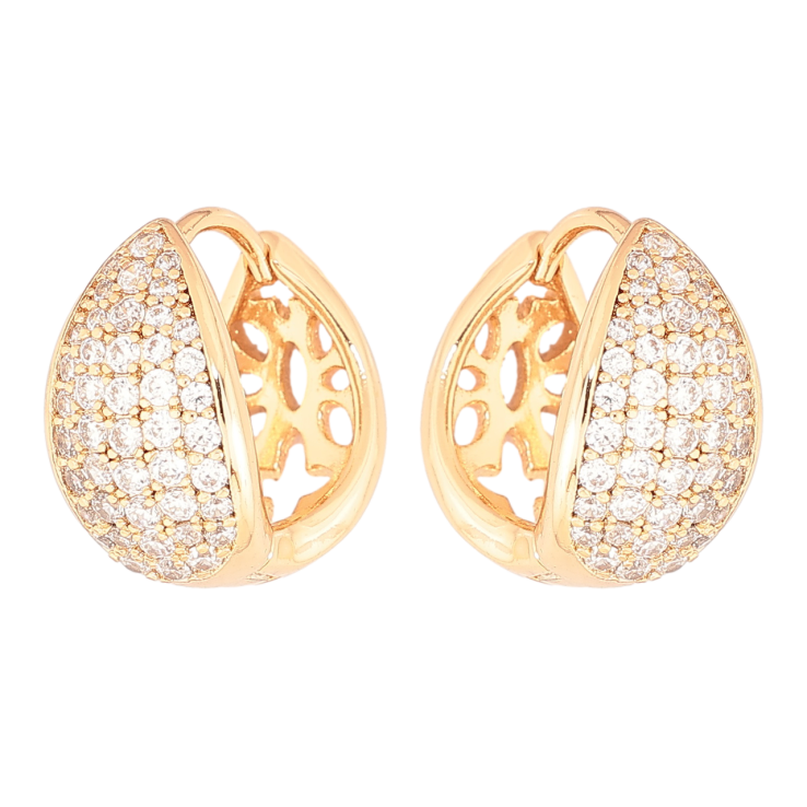 Серьги Xuping Позолота 18K колечки Инкрустация кристаллами фото №19