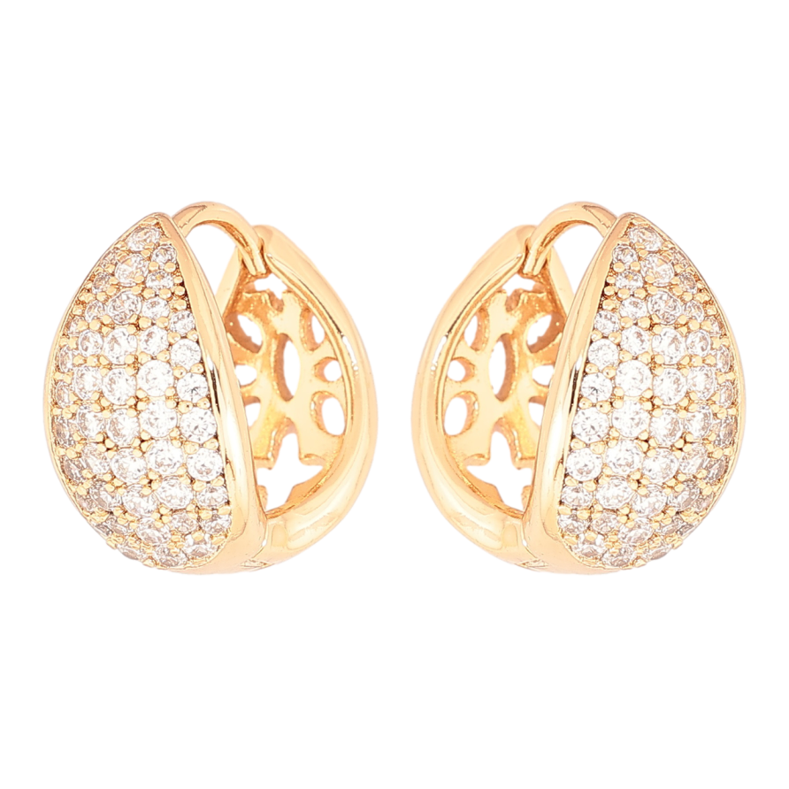 Серьги Xuping Позолота 18K колечки Инкрустация кристаллами фото №1 Серьги Xuping Позолота 18K колечки Инкрустация кристаллами фото №1