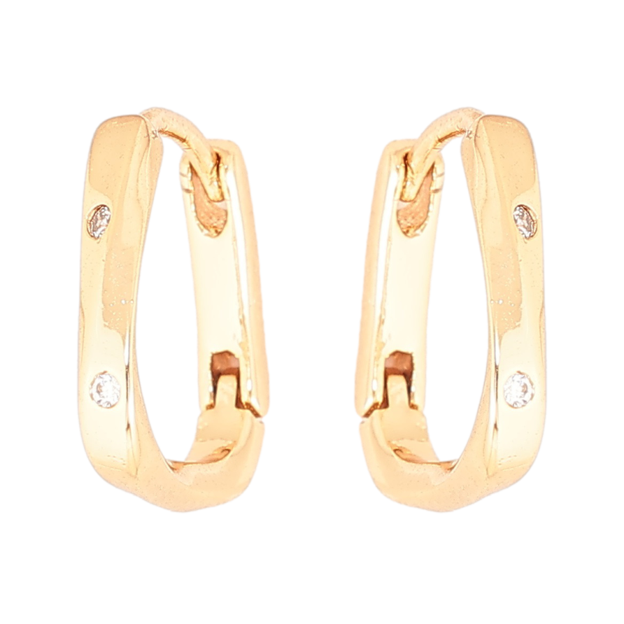 Сережки Xuping Позолота 18K колечка «Візерунок з кристалами» фото №1