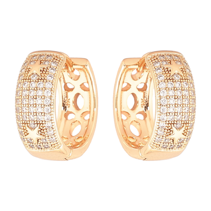 Сережки Xuping Позолота 18K колечка «Інкрустація кристалами з зірками» фото №22