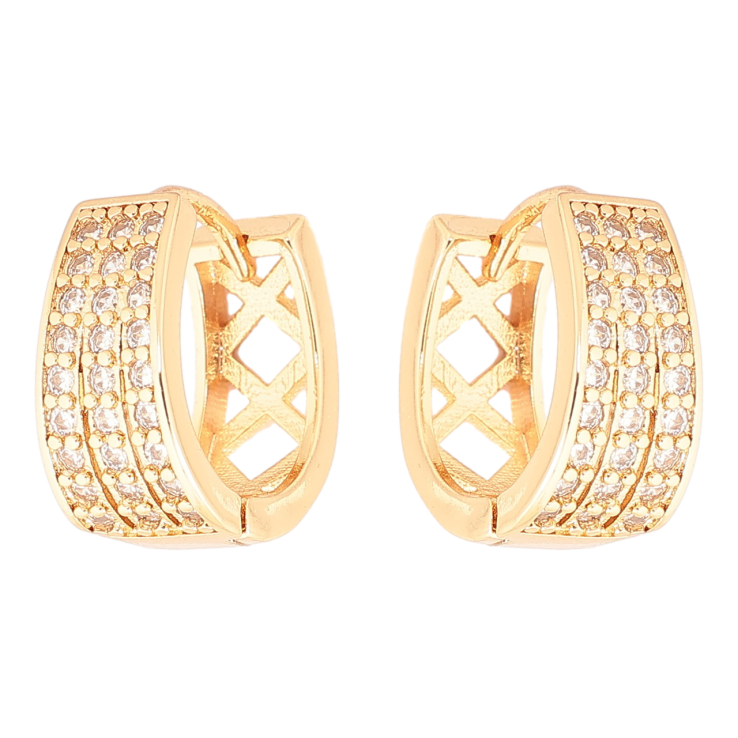 Серьги Xuping Позолота 18K колечки Инкрустация кристаллами фото №16