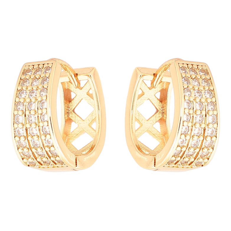 Серьги Xuping Позолота 18K колечки Инкрустация кристаллами фото №1 Серьги Xuping Позолота 18K колечки Инкрустация кристаллами фото №1