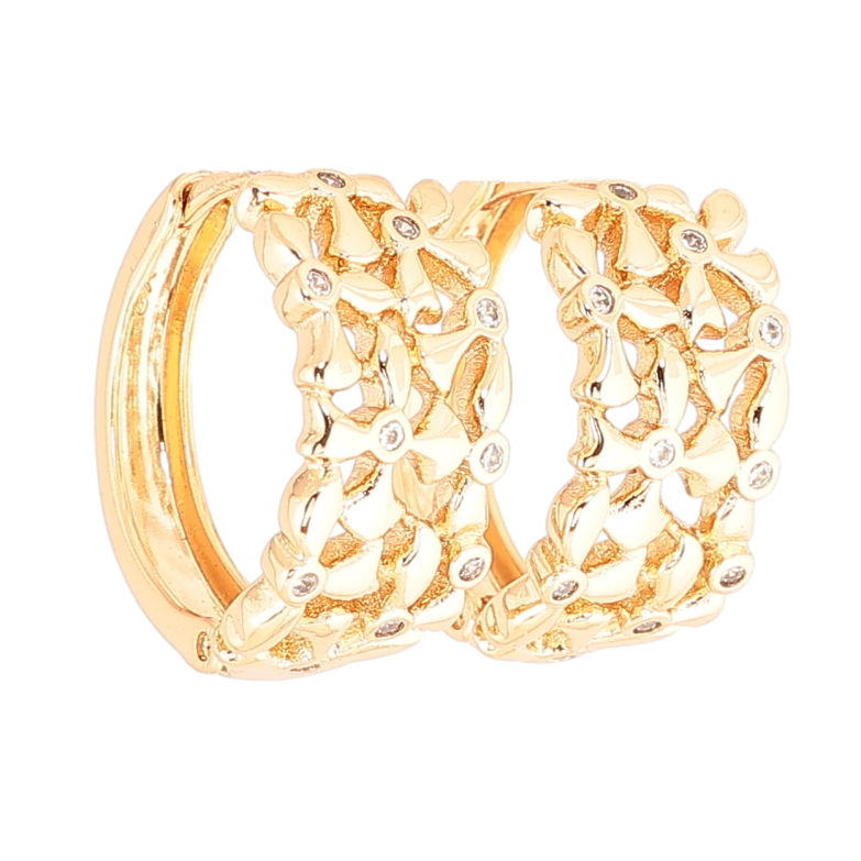 Серьги Xuping Позолота 18K колечки Декоративный узор с кристаллами фото №2 Серьги Xuping Позолота 18K колечки Декоративный узор с кристаллами фото №2