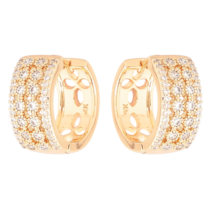 Серьги Xuping Позолота 18K колечки Инкрустация кристаллами фото №15